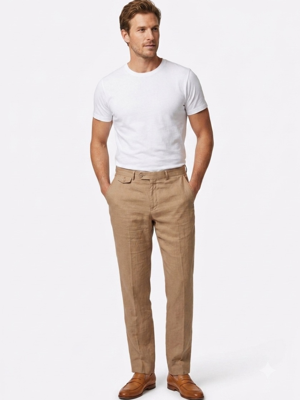Cigar Couture Men 100% Linen Trousers Pants Size 34